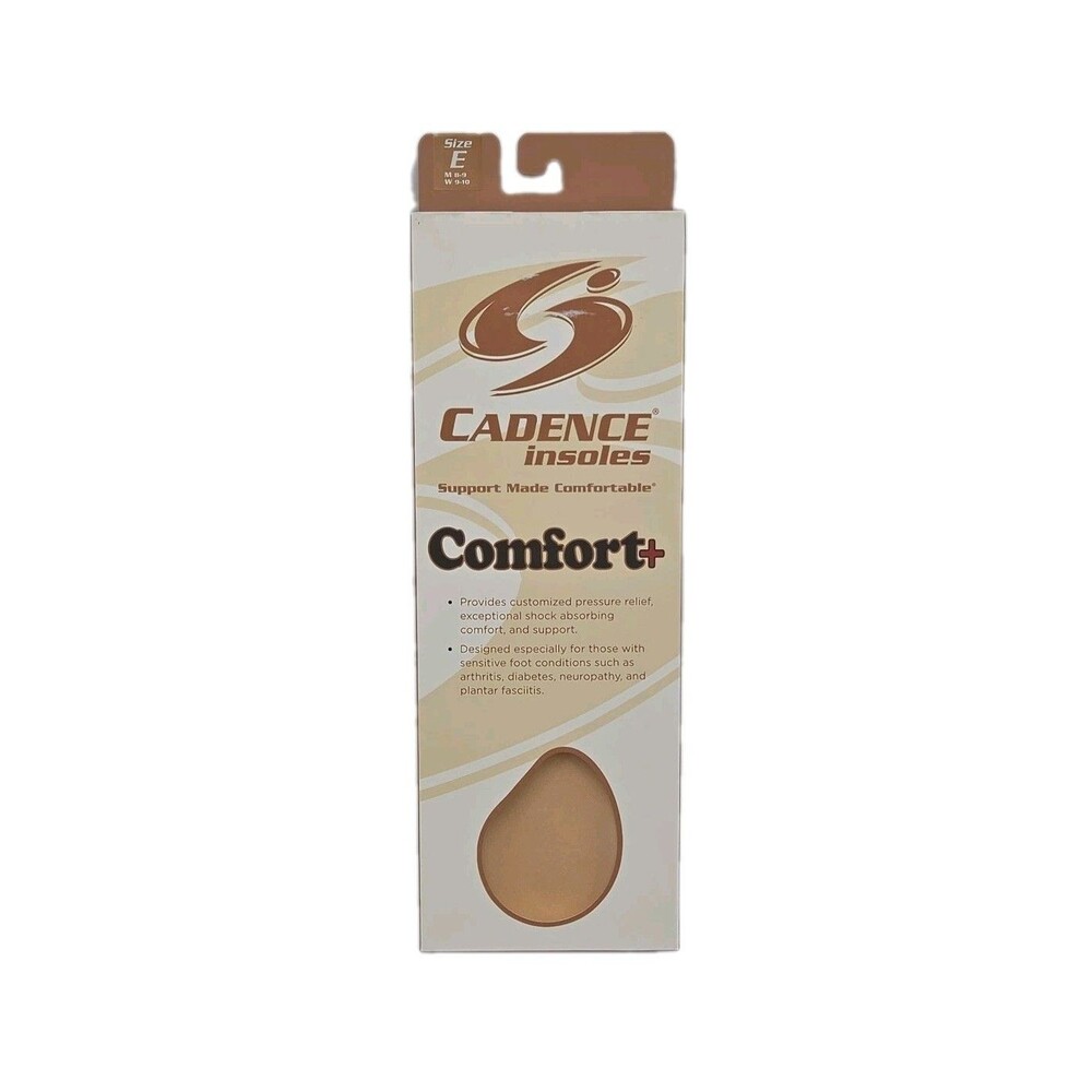 Cadence Insoles Comfort Orthotic Shoe Inserts Size E Men 8-9 Women 9-10